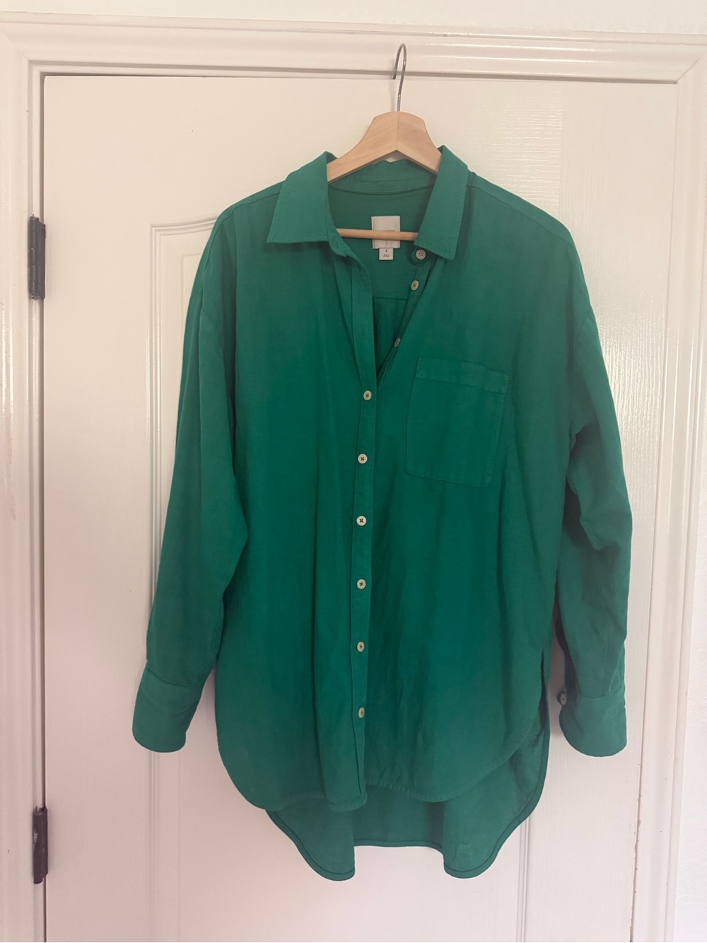 Maeve Emerald Green Casual Button-Down Shirt